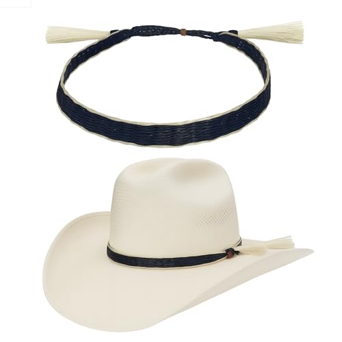 Gamboa Horsehair Hat Band for Cowboy Hats - color: Black with White