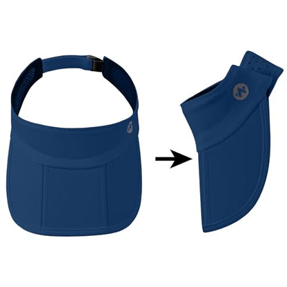 WANDER Sports Sun Visor Hat Mesh Foldable Brim for Men Women Running - color: Navy Blue