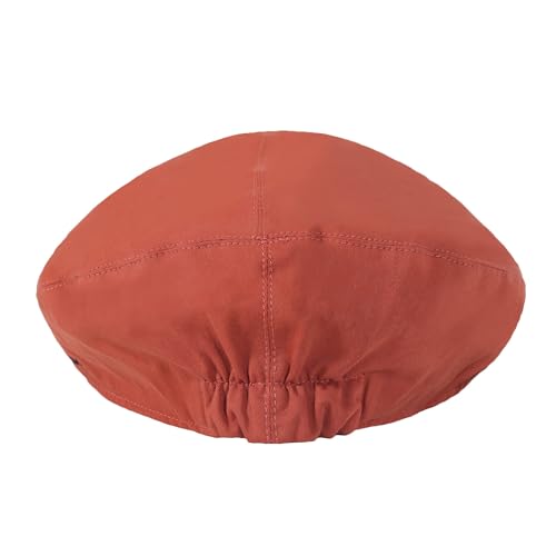 ZLYC Men Cotton Flat Cap Summer Scally Newsboy Beret Driver Hat - color: Solid Orange