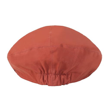 ZLYC Men Cotton Flat Cap Summer Scally Newsboy Beret Driver Hat - color: Solid Orange