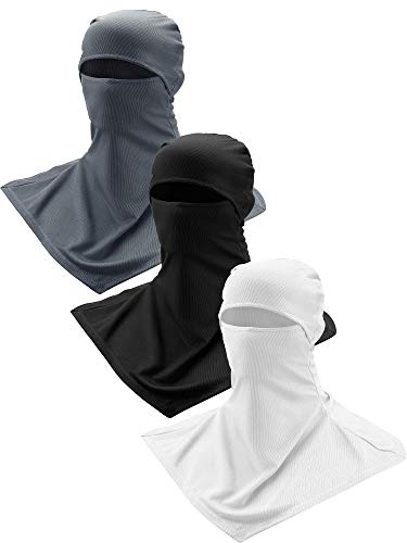 SATINIOR 3 Pcs Summer Balaclava - color: Black, White, Gray