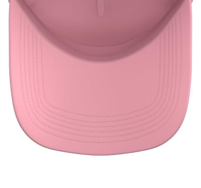 Initial R Monogram R Letter R Capital Alphabet Trucker Hat with Adjustable Mesh Back - color: Pink
