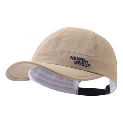 Quick Dry Short Brim Baseball Cap Lightweight Unstructured Sports Hat Trucker Cap Waterproof Umpire Sun Hat - color: Mg-xzcbsudy2515-khaki