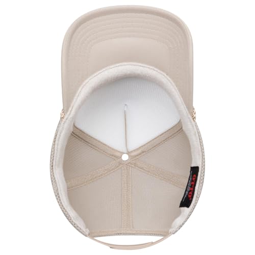 OTTO Cap 5 Panel High Crown Air Mesh Back Trucker Hat | Bulk Packs - color: 032 - Khaki