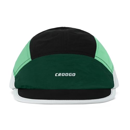 Clakllie Multicolor Short Brim Cap for Men Quick Dry 5 Panel Running Hat - color: Crsb09-black/Green