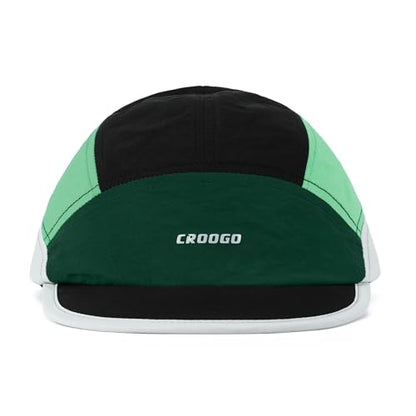 Clakllie Multicolor Short Brim Cap for Men Quick Dry 5 Panel Running Hat - color: Crsb09-black/Green