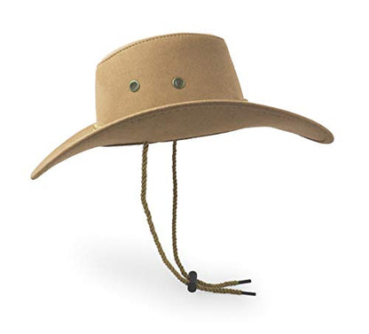 Cowboy Hat, Sun Hat Faux Felt Leather Suede Travel Cap Western Hat Outdoor Sun Protect - color: Beige