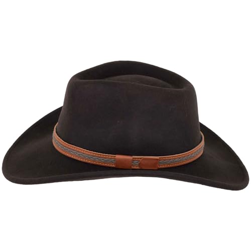 Outback Trading Unisex Adult's High Country Durable Wool Western Cowboy Hat with Brim Lock - color: Tanbark, size: Large