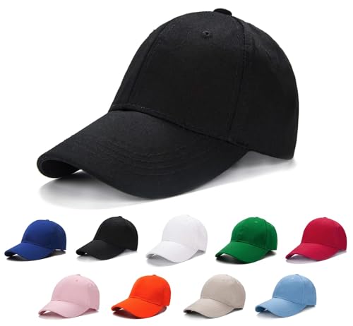 Edoneery Kids Baseball Hat, Adjustable Cotton Cap - color: Black, style: 9-14 Years