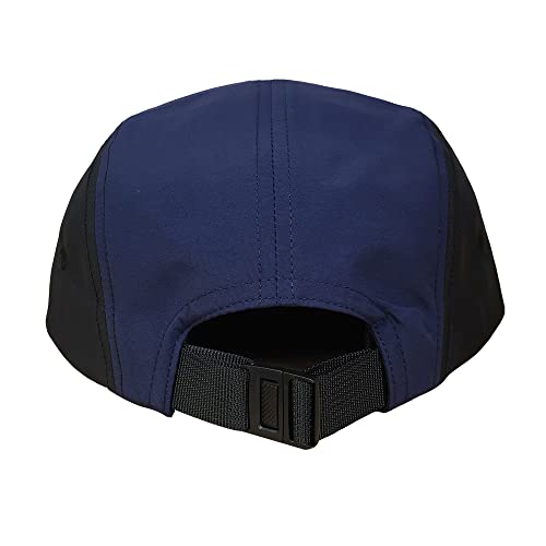 5 Panel Baseball Cap Camp Cap Taslon Short Brim Cap Quick Dry Hat Flat Bill Big Size Large Caps Oversize Running Hat - color: Black&blue, size: 7 1/4