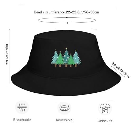 Bucket Hat for Men Women Funny Holiday Fishing Hat Cute Fisherman Cap - color: Xmas Green