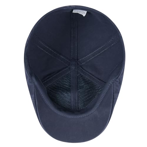 BOTVELA Men Cotton Ivy Irish Gatsby Cabbie Newsboy Cap - color: Navy, size: 7 1/2