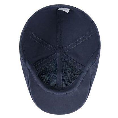 BOTVELA Men Cotton Ivy Irish Gatsby Cabbie Newsboy Cap - color: Navy, size: 7 1/2