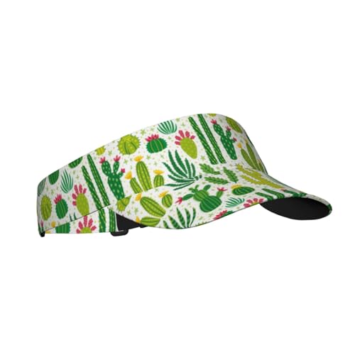 Sports Sun Visor Hats Adjustable Men Women Lightweight Packable Cooling Empty Top Visor Hat for Running, Tennis, Golf - color: Cactus