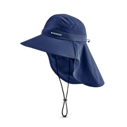 Cooling Sun Defender Sun Hat, UPF 50 UV Protection for Men Women, Wide Brim Outdoor Hat for Hiking, Fishing, Beach, Gardening - color: Navy