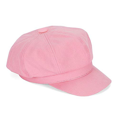 Newsboy Cabbie Baker boy hat Beret Cap for Women Pageboy Visor Paperboy Hat Sailor Fiddler Hat Adjustable - color: Pink