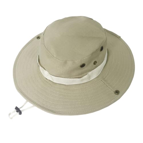 NPQQUAN Sun Hats for Men Women Wide Brim Bucket Hat UPF 50+ Boonie Hat - color: Pure Beige