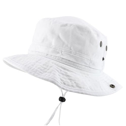 Armycrew Big Oversized Jungle Boonie Bucket Hat with Chin String Fits Upto XXXL - color: White, size: X-Large-XX-Large