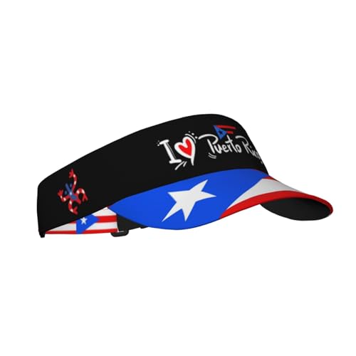 Visor Cap Funny Sun Hat for Women Men Teens for for Sports, Beach, Tennis, Golf, Running & Hiking - color: I Love Puerto Rico
