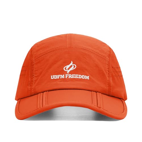 Clakllie Quick Dry 5 Panel Cap for Men Summer Folding Outdoor Hat Breathable Baseball Cap Unstructured Running Hiking Hats - color: Bs26zd01-brightorange