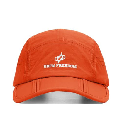 Clakllie Quick Dry 5 Panel Cap for Men Summer Folding Outdoor Hat Breathable Baseball Cap Unstructured Running Hiking Hats - color: Bs26zd01-brightorange