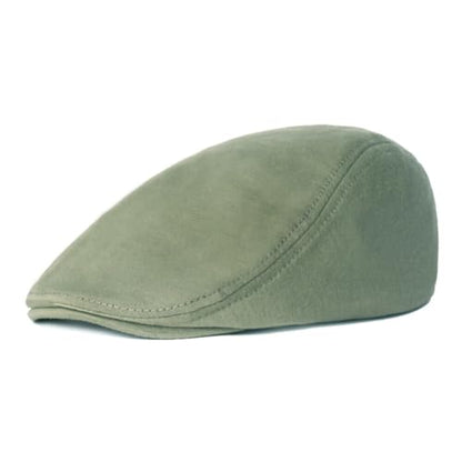 PHEZEN Men Cotton Flat Cap Ivy Gatsby Newsboy Hat Summer Driving Scally Cap Beret - color: Light Green