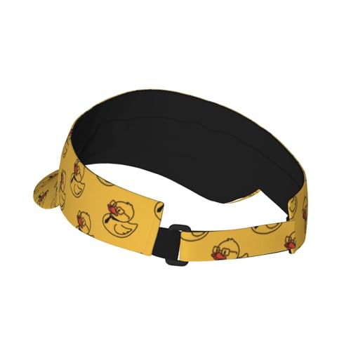 Sports Sun Visor Hat for Men Women, Adjustable Breathable Golf Tennis Cap - color: Funny Yellow Duck2