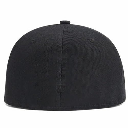 Back Closure Big Size Baseball Cap Hiphop Flat Peak Plain Sport Hats Oversize Large Men Fitted Caps - color: Black