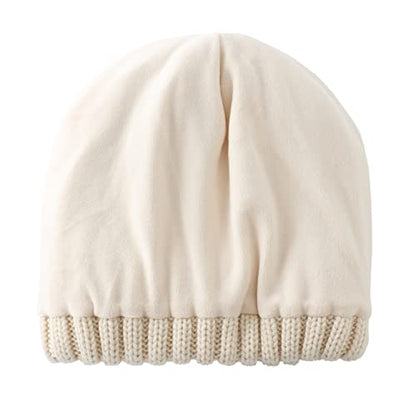 Home Prefer Mens Winter Hat Wool Fleece Lined Knit Beanie Hat Warm Stocking Caps - color: Beige