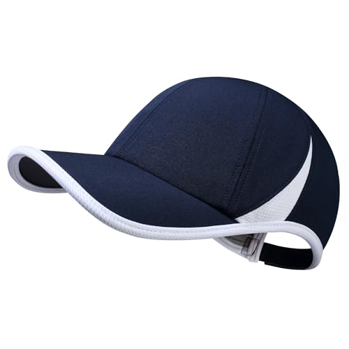 GADIEMKENSD Performance Running Hat, Stretchy Fabric with Vented Mesh for Outdoor Workouts - color: Navy