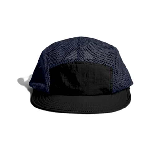 FASHIXD Mesh 5 Panel Runner Hat for Men Flat Brim Quick Dry Running Hat - color: Blue