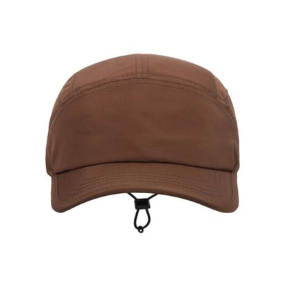 5 Panel Hat, Quick Dry Baseball Cap, Drawstring Elastic Sport Cap for Running, Fishing - color: Brown
