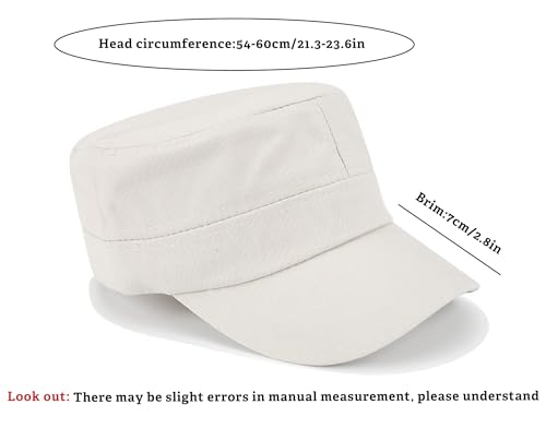 Unisex Basic Cadet Army Caps Everyday Military Style Hat - color: Beige