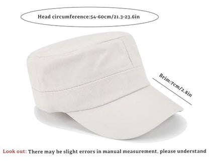 Unisex Basic Cadet Army Caps Everyday Military Style Hat - color: Beige