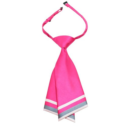 Mantieqingway Women Uniform Necktie Adjustable Strap Striped Pre-tie Ties - color: Rose