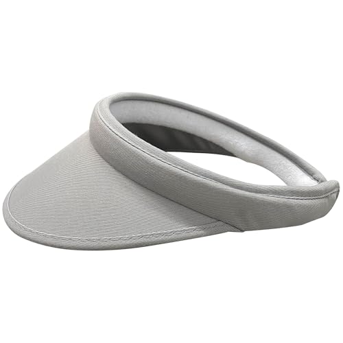 Cotton Visor Hat Women Men Clip-on Visors Hats Adjustable Outdoor Sports Golf Beach Wide Brim Sun Cap - color: Grey