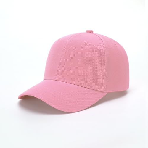 ZH Plain Adjustable Baseball Cap - Lot of 12 Unisex Blank Design Caps - color: Pink