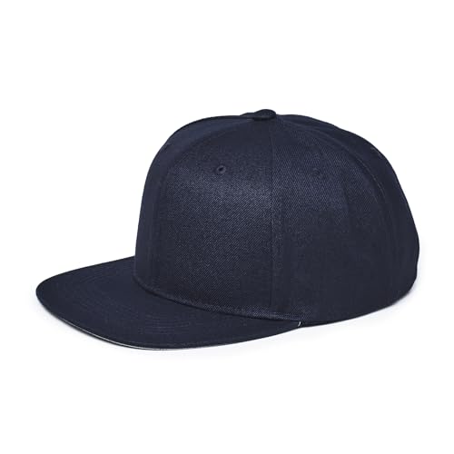 E BY ELIDAN Flat Bill Hat, Structured Flat Brim Baseball Cap for Men - color: Navy