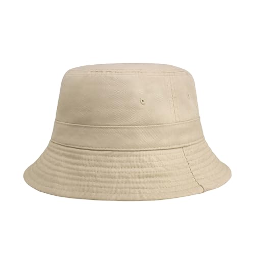 Hot Summer Bucket Hat - Trendy Cotton Sun Hat for Beach, Golf, Fishing - color: Latte