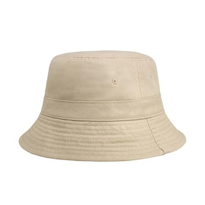 Hot Summer Bucket Hat - Trendy Cotton Sun Hat for Beach, Golf, Fishing - color: Latte
