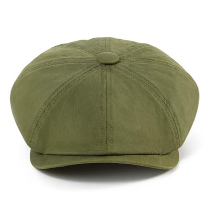 Toddler 8 Panel Cotton Newsboy Cap - color: Army Green, size: 2-3T