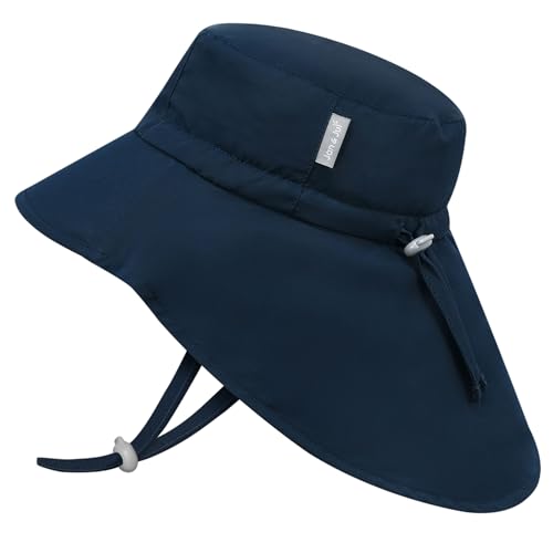 JAN & JUL 50+ UPF Quick-Dry Sun-Hats for Boys - color: Dark Navy, size: 0-6 Months
