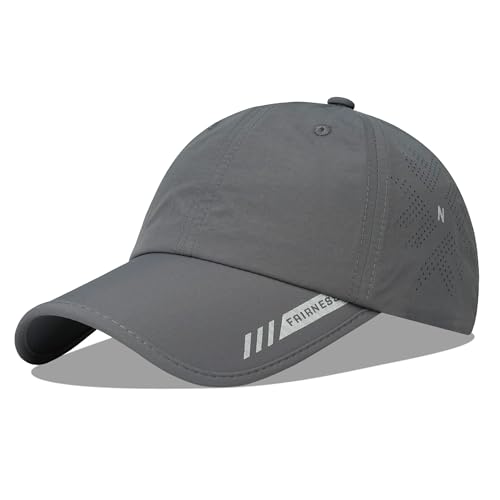 Croogo Quick Dry Running Hat Sun UPF 50+ Lightweight Baseball Cap for Men - color: Darkgray