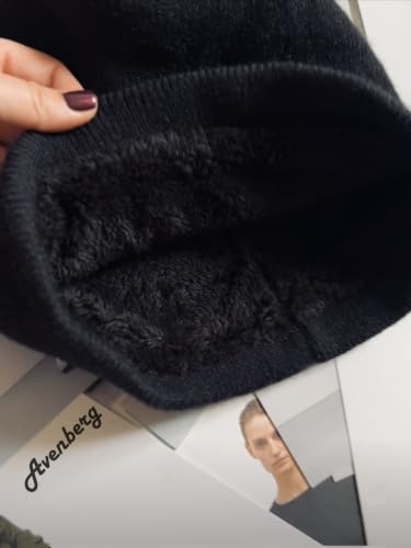 Oversized Slouchy Non-Itchy Knit Beanie Winter Hat for Men & Women - color: Jet Black