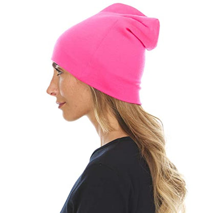 100% Merino Wool Cuff Beanie - Warm Winter Hat - Novelty Beanie - Toque - color: Blaze Pink