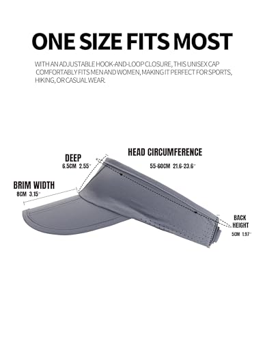 Sports Sun Visor Hats Men Women Lightweight Run hat Adjustable Quick Dry Sun Cap - color: Gray