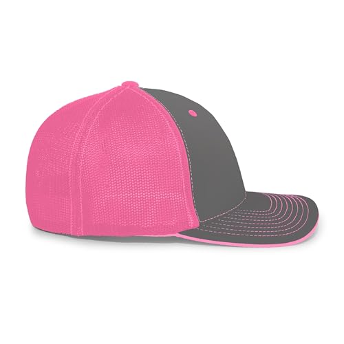Pacific Headwear Unisex Adult Pacific Headwear Trucker Flexfit® Cap - color: Graphite/Pink/Graphite, size: Large-X-Large