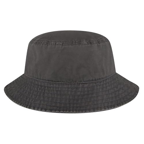 Ashen Fane Garment Washed Combed Cotton Twill Packable Lightweight Unisex Bucket Hat - color: Charcoal, size: Large