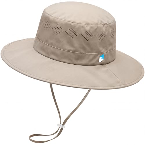 Seektop UPF 50+ Sun Hat for Men Women, Adjustable Wide Brim Fishingt Hat - color: Khaki