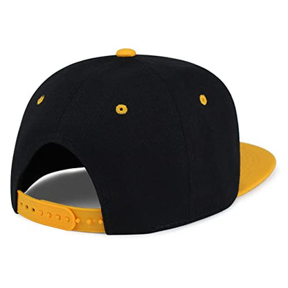 JPAK Pizza Hip-Hop Snapback Hat Embroidered Baseball Cap Foodie - color: 24. Black/Yellow